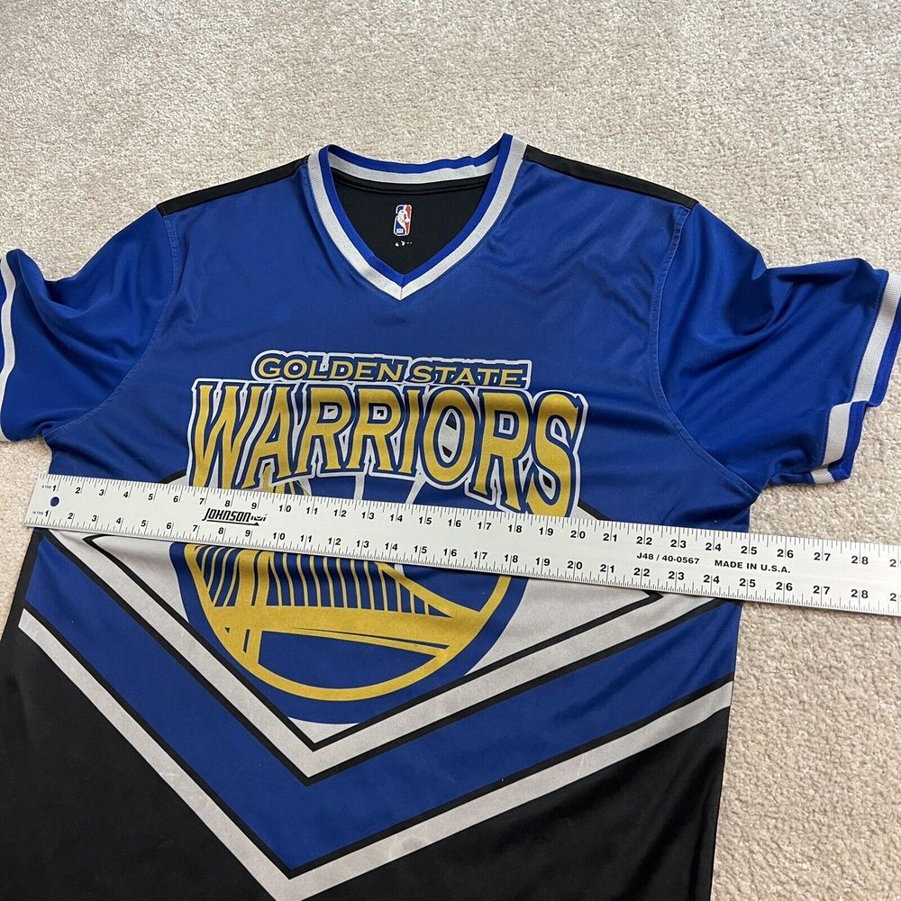 Golden State Warriors Shirt Men White Yellow Spell Out NBA Sz XL - Picture 8 of 9